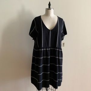 NWT Old Navy Size XXL Black & White Striped Cotton Dress